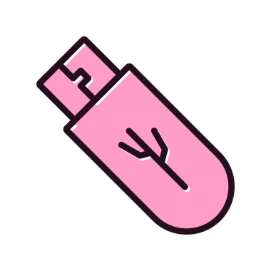 usb flash disk simge vektörü. İnce çizgi işareti. izole edilmiş sınır sembolü çizimi 