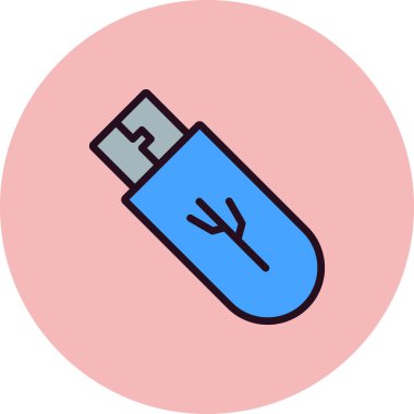 usb flash disk simge vektörü. İnce çizgi işareti. izole edilmiş sınır sembolü çizimi 