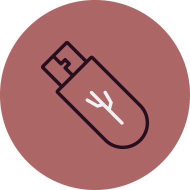 usb flash disk simge vektörü. İnce çizgi işareti. izole edilmiş sınır sembolü çizimi 