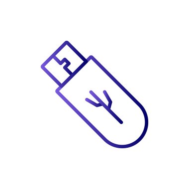 usb flash disk simge vektörü. İnce çizgi işareti. izole edilmiş sınır sembolü çizimi 