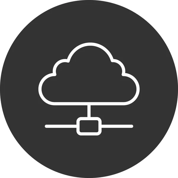 Cloud Computing Web Icon Simple Illustration — 스톡 벡터