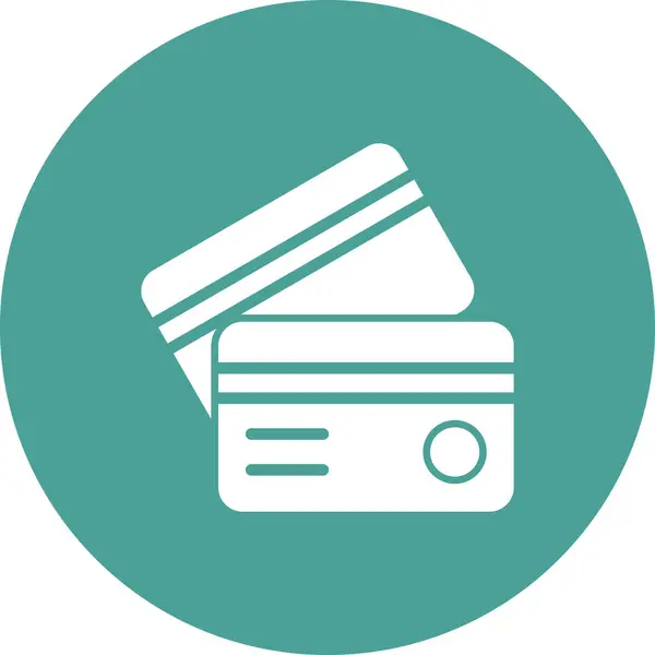 Επίπεδη Πιστωτική Κάρτα Εικονίδιο Διανυσματική Απεικόνιση — Διανυσματικό Αρχείο
