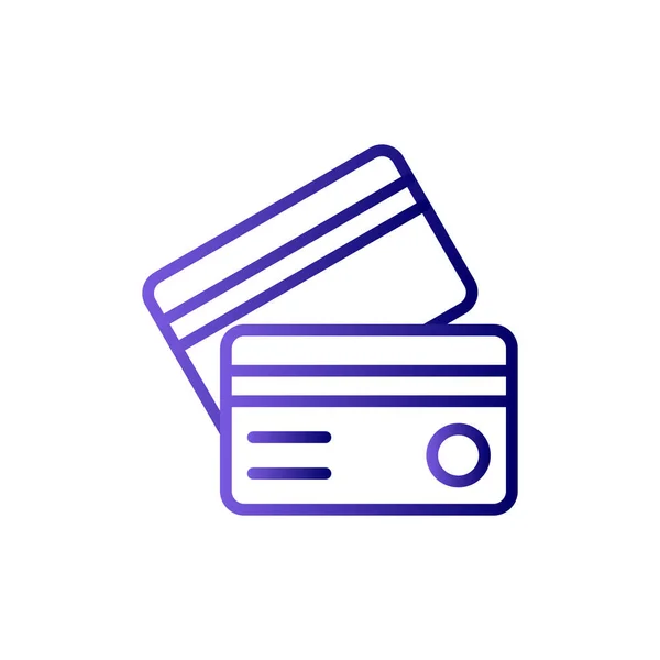 Ícone Plano Cartão Crédito Ilustração Vetorial — Vetor de Stock