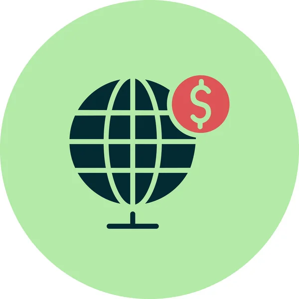 Global Icono Web Ilustración Simple — Vector de stock