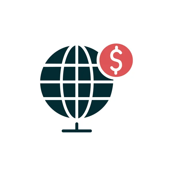 Global Icono Web Ilustración Simple — Vector de stock