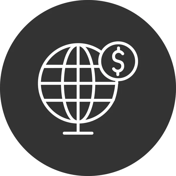 Globale Icona Web Semplice Illustrazione — Vettoriale Stock