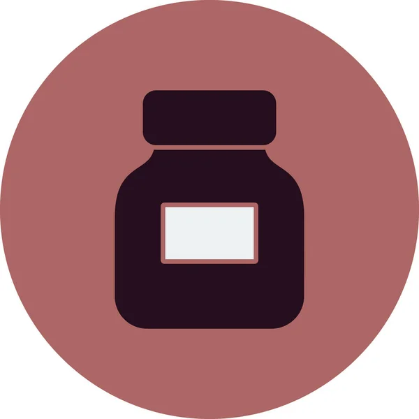 Μπουκάλι Μελάνι Web Εικονίδιο Απλή Απεικόνιση — Διανυσματικό Αρχείο