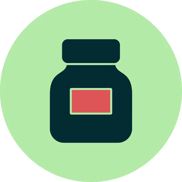 Μπουκάλι Μελάνι Web Εικονίδιο Απλή Απεικόνιση — Διανυσματικό Αρχείο