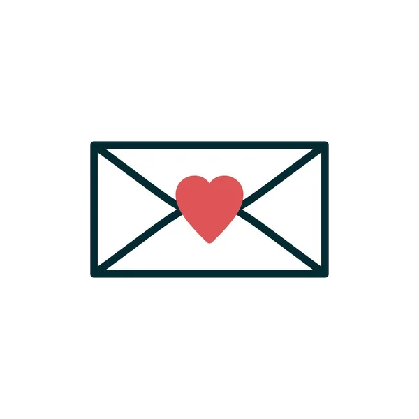Heart Web Icon Simple Design Letter — Vettoriale Stock