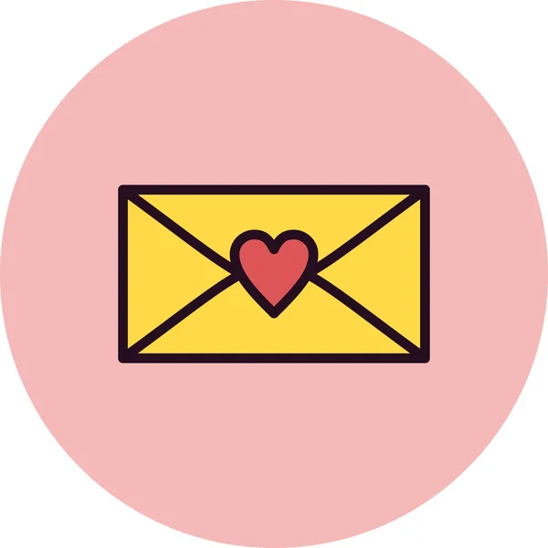 Heart Web Icon Simple Design Letter — Vector de stock