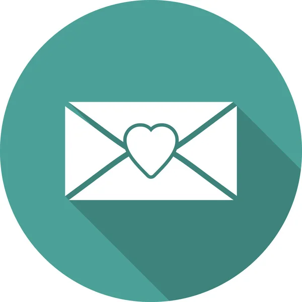 Heart Web Icon Simple Design Letter — Vettoriale Stock