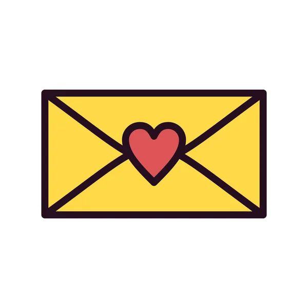 Heart Web Icon Simple Design Letter — Vector de stock