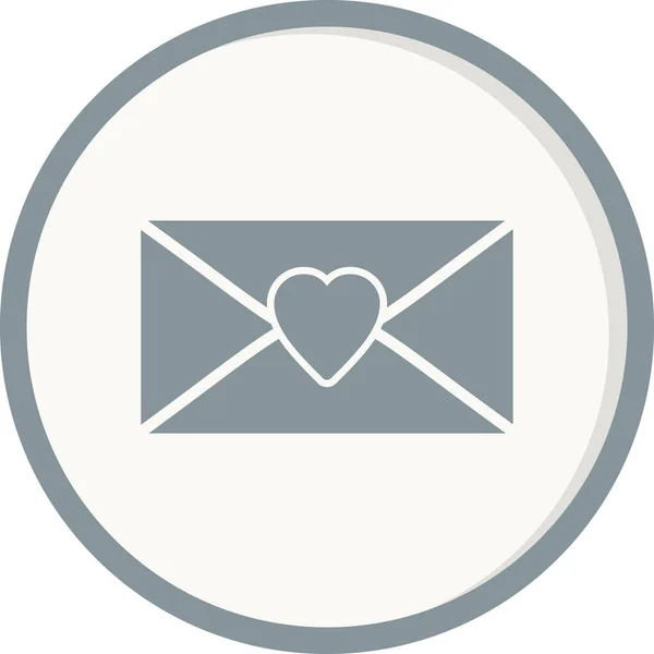 Heart Web Icon Simple Design Letter — Vetor de Stock
