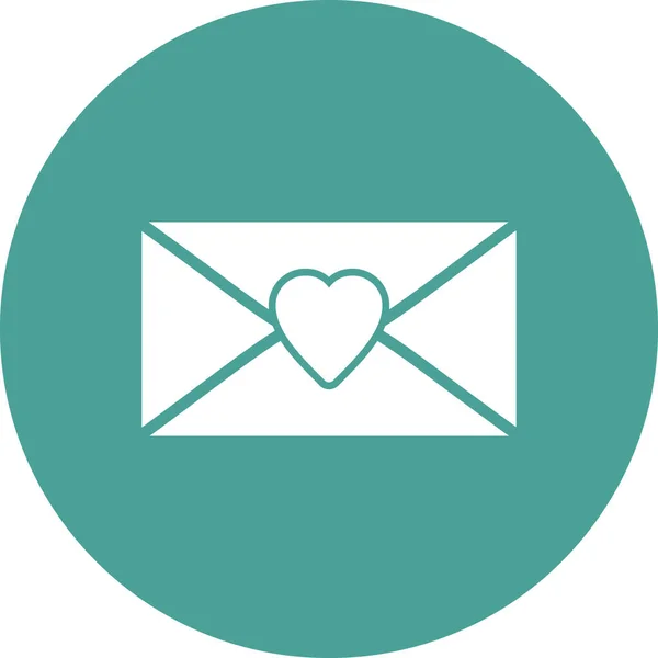 Heart Web Icon Simple Design Letter — Vettoriale Stock