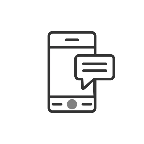 メッセージチャットバブルイラストデザインのスマートフォン — ストックベクタ