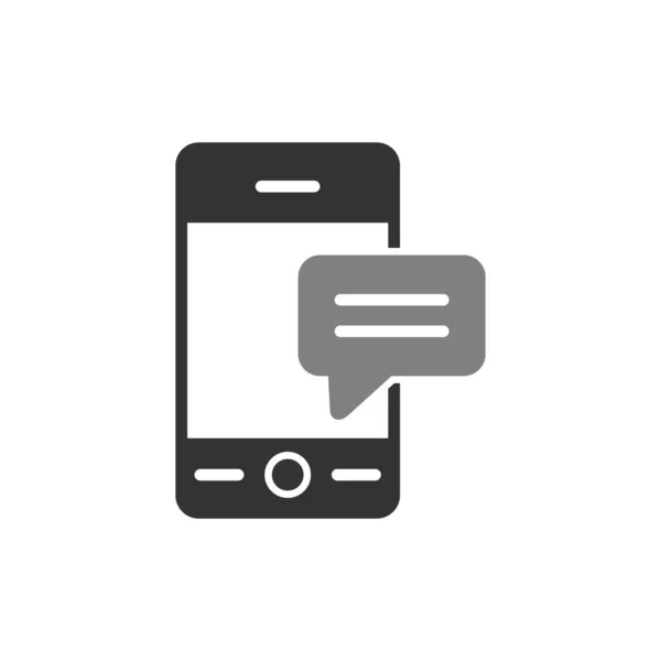 Smartphone Avec Message Chat Bulle Vecteur Illustration Design — Image vectorielle