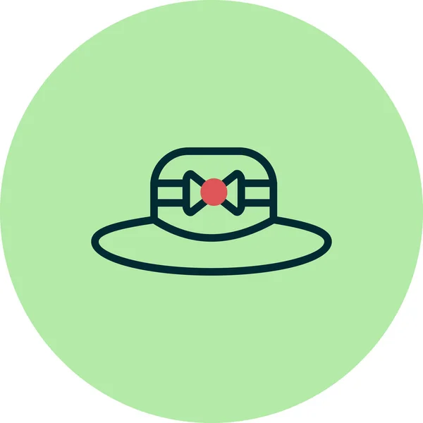 Vector Illustration Hat Icon Pamela Hat — Stock Vector