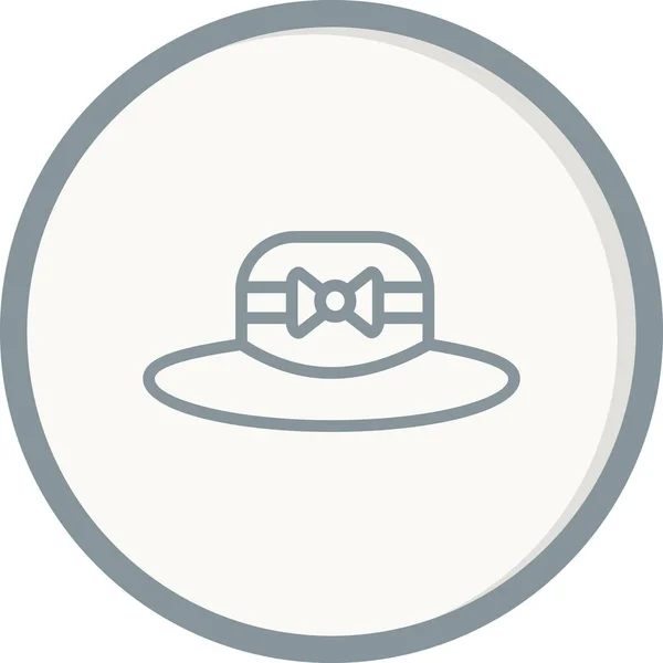 Illustration Vectorielle Icône Chapeau Chapeau Pamela — Image vectorielle
