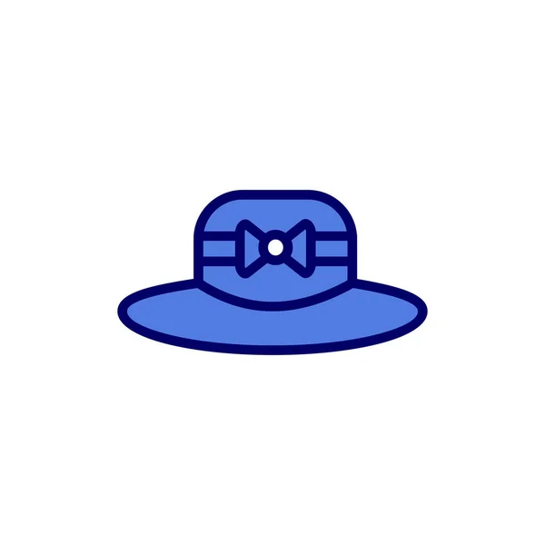 Vector Illustration Hat Icon Pamela Hat — Διανυσματικό Αρχείο