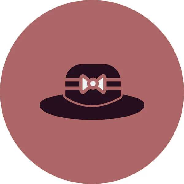 Vector Illustration Hat Icon Pamela Hat — Archivo Imágenes Vectoriales