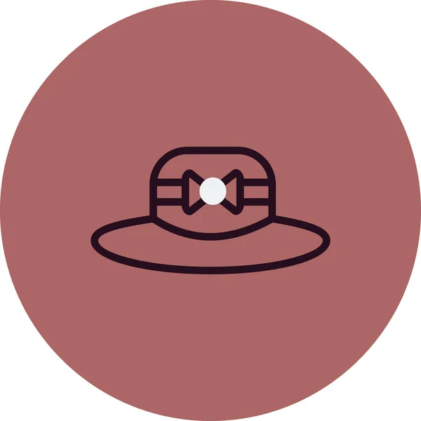 Vector Illustration Hat Icon Pamela Hat — Vettoriale Stock