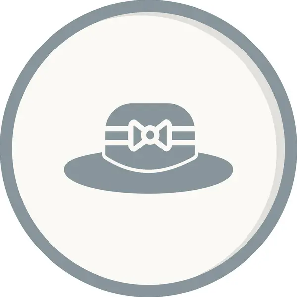 Vector Illustration Hat Icon Pamela Hat — Vettoriale Stock