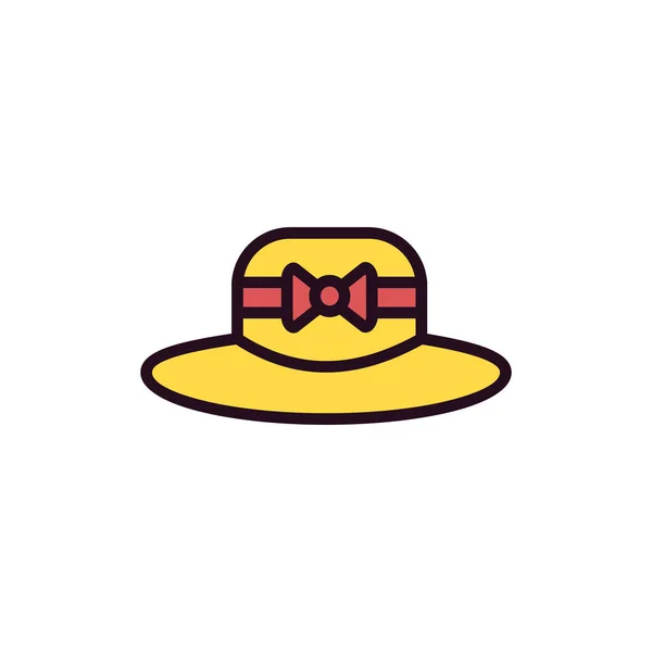 Vector Illustration Hat Icon Pamela Hat — Stockvector