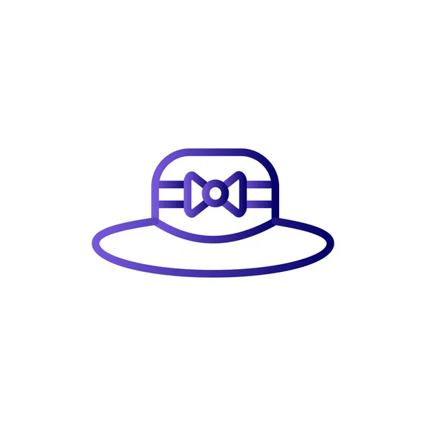 Vector Illustration Hat Icon Pamela Hat — Vetor de Stock