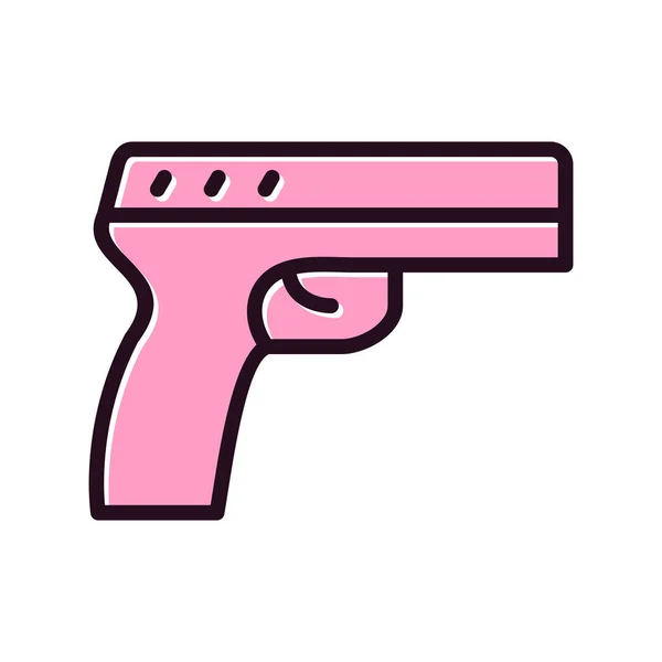 Gun Web Icon Simple Illustration Pistol — Stockvektor