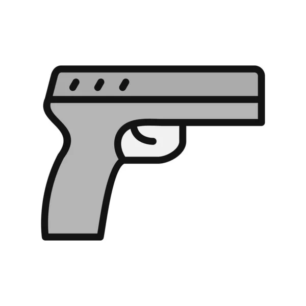 Gun Web Icon Simple Illustration Pistol — Stock Vector