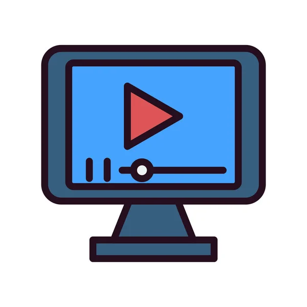 Computer Web Icon Simple Illustration Video Player — Stockvector