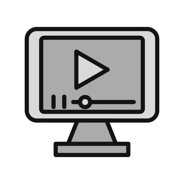 Computer Web Icon Simple Illustration Video Player — Stockvektor