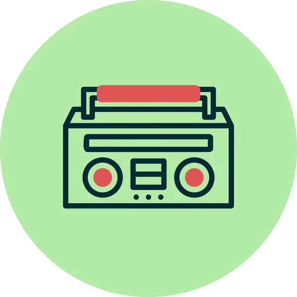 Boombox Flachvektorsymbol — Stockvektor