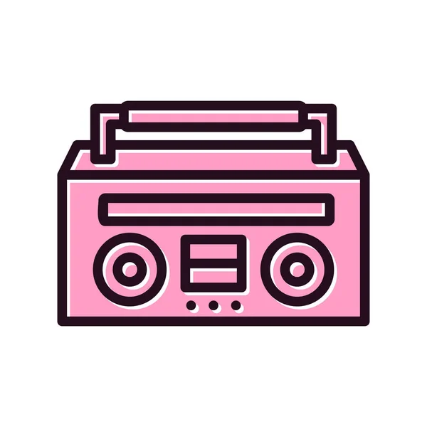 Boombox Flachvektorsymbol — Stockvektor