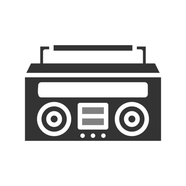 Cassettebandpictogram Platte Illustratie Van Radio Vector Pictogrammen Voor Web Design — Stockvector