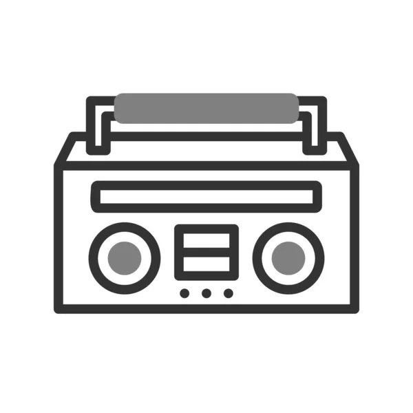 Cassette Tape Icon Flat Illustration Radio Vector Icons Web Design — Stock Vector