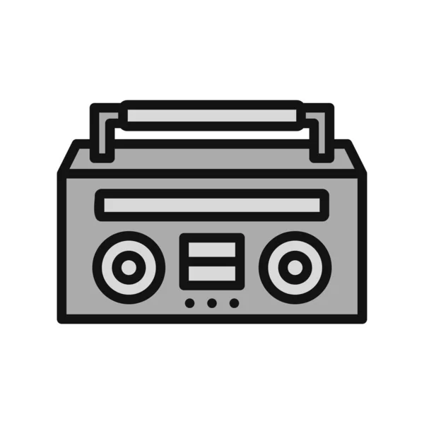 Cassette Tape Icon Flat Illustration Radio Vector Icons Web Design — Stock Vector