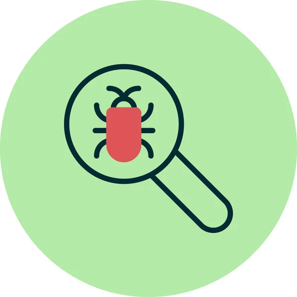 Magnifying Glass Virus Icon Vector Bug Search Sign Isolated Symbol — Stock Vector