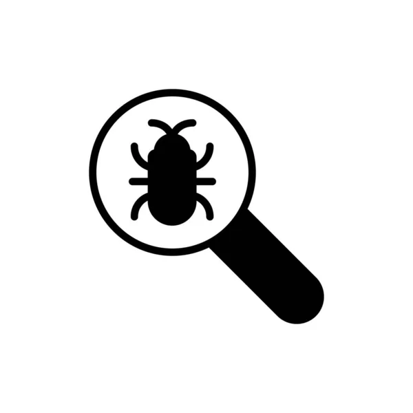 Magnifying Glass Virus Icon Vector Bug Search Sign Isolated Symbol — Stock Vector