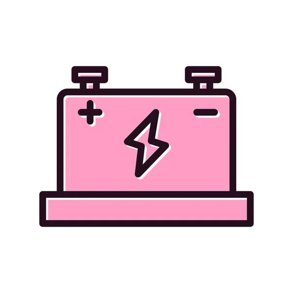 Batterij Pictogram Vector Illustratie Autobatterij — Stockvector