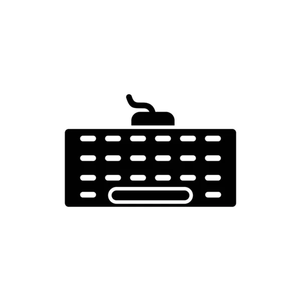 Computer Keyboard Line Icon Vector Ullustration Desgin —  Vetores de Stock