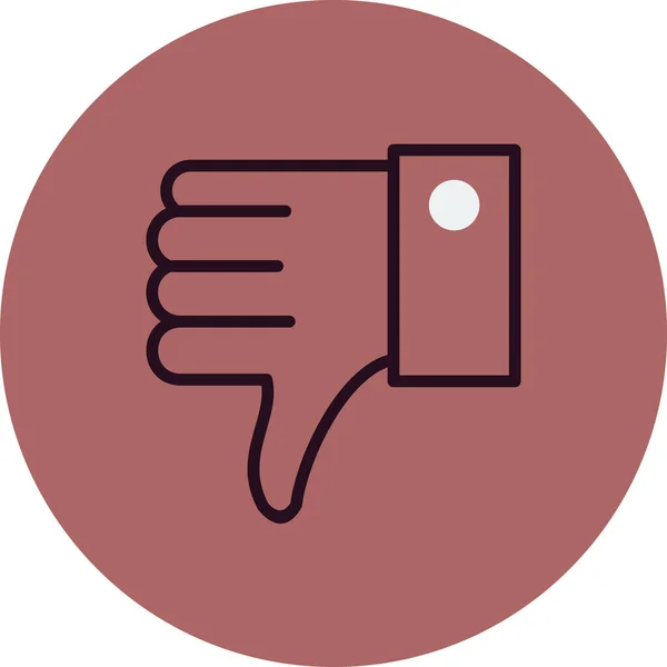 Hand Dislike Gesture Line Vector Illustration Icon — Stock vektor