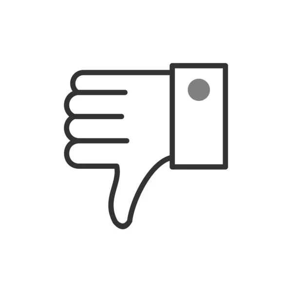Hand Dislike Gesture Line Vector Illustration Icon — Stock vektor