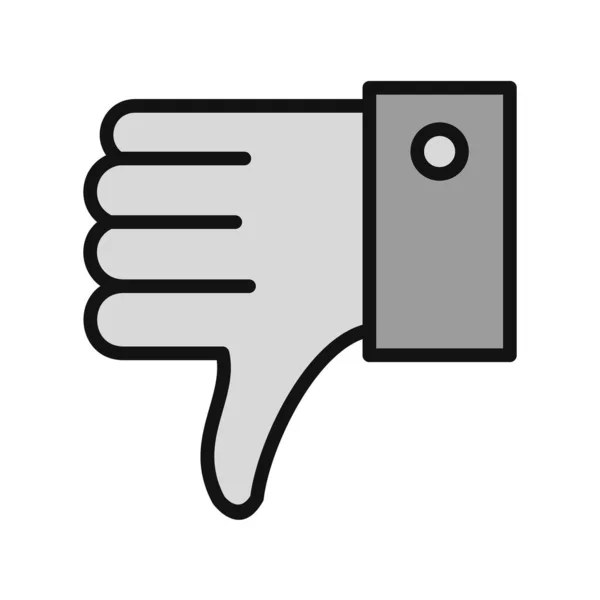 Hand Met Dislike Gebaar Lijn Vector Illustratie Pictogram — Stockvector