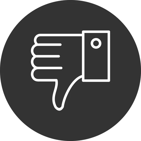 Hand Dislike Gesture Line Vector Illustration Icon — Stock vektor