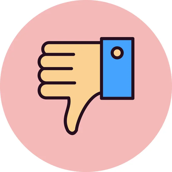 Hand Dislike Gesture Line Vector Illustration Icon — Stockový vektor