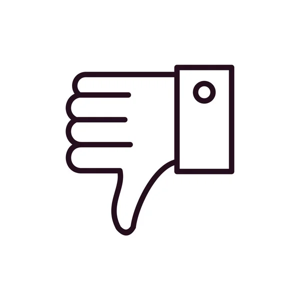 Hand Dislike Gesture Line Vector Illustration Icon — Stockový vektor