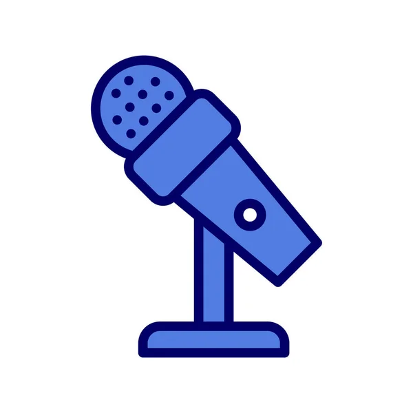 Microphone Icon Vector Illustration Mic Stand — Stockvektor