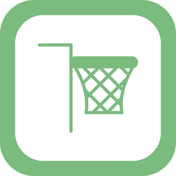 Basketbal Web Icoon Eenvoudige Illustratie Netto — Stockvector