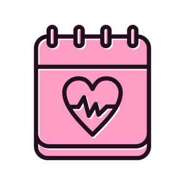 Takvim simgesi vektörü beyaz arkaplanda izole edildi, kalp şeffaf işareti. Toprak 